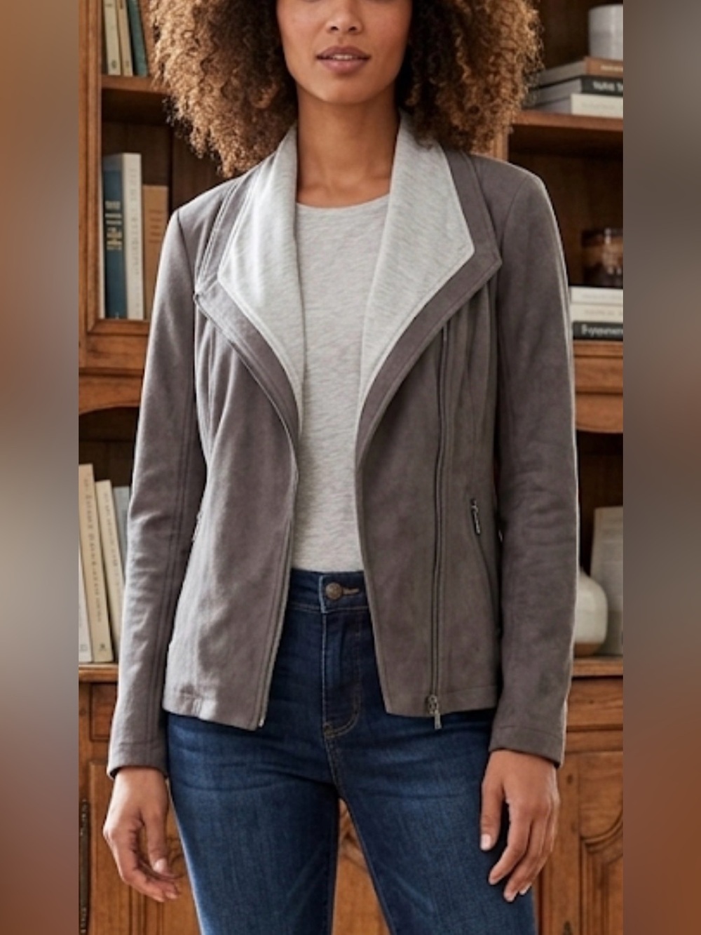 Astars Gray and Light Gray Blazer Jacket